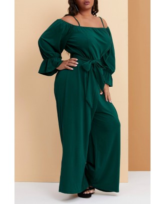 Lovely Trendy Loose Green Plus Size One-piece Jumpsuit