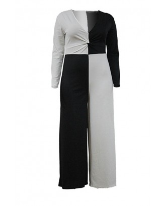 Lovely Chic Patchwork Black Plus Size One-piece Jumpsuit