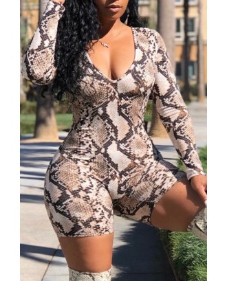 Lovely Beautiful Snakeskin Printed One-piece Romper