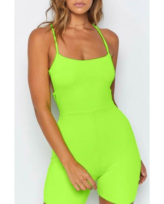Lovely Beautiful Backless Green One-piece Romper