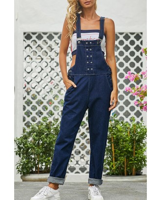 Lovely Trendy Backless Deep Blue One-piece Jumpsuit