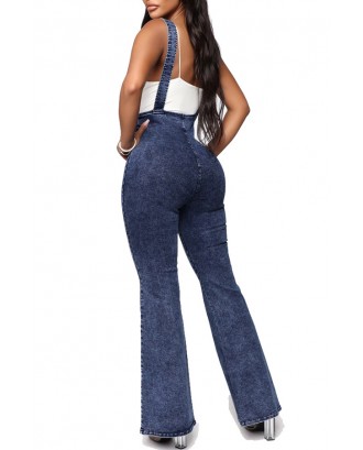 Lovely Casual Flared Deep Blue One-piece Jumpsuit