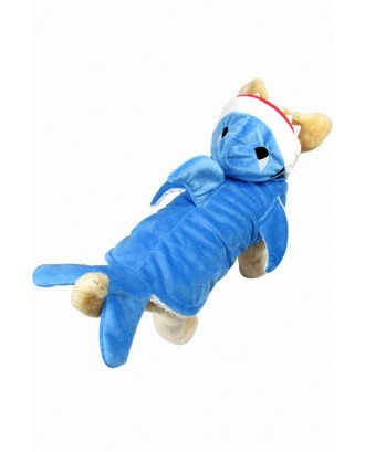 Blue Shark Hooded Pet Dog Cosplay Apparel