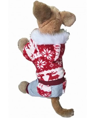 Red Christmas Print Thicken Pets Dog Cute Apparel