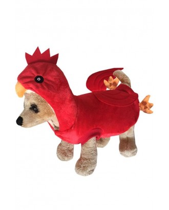 Red Cute Pet Dog Chicken Cosplay Apparel