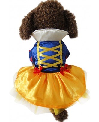 Yellow Snow White Princess Dress Pet Dog Halloween Apparel