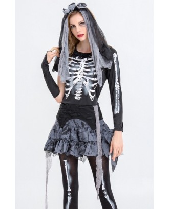 Black Skeleton Corpse Bride Halloween Apparel