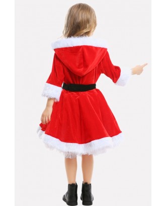 Red Santas Dress Kids Christmas Cosplay Apparel
