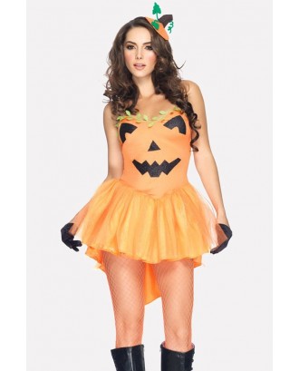 Yellow Pumpkin Dress Halloween Apparel