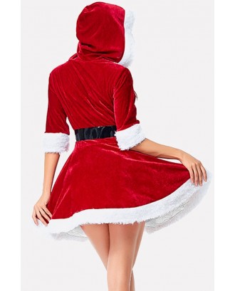 Red Santas Belt Dress Christmas Cosplay Apparel
