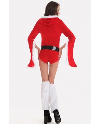 Red Santas Jumpsuit Christmas Cosplay Apparel