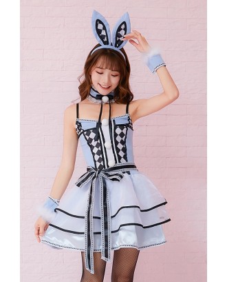 Light-blue Bunny Dress Halloween Cosplay Apparel