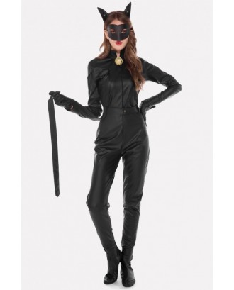 Black Faux Leather Bunny Cosplay Apparel